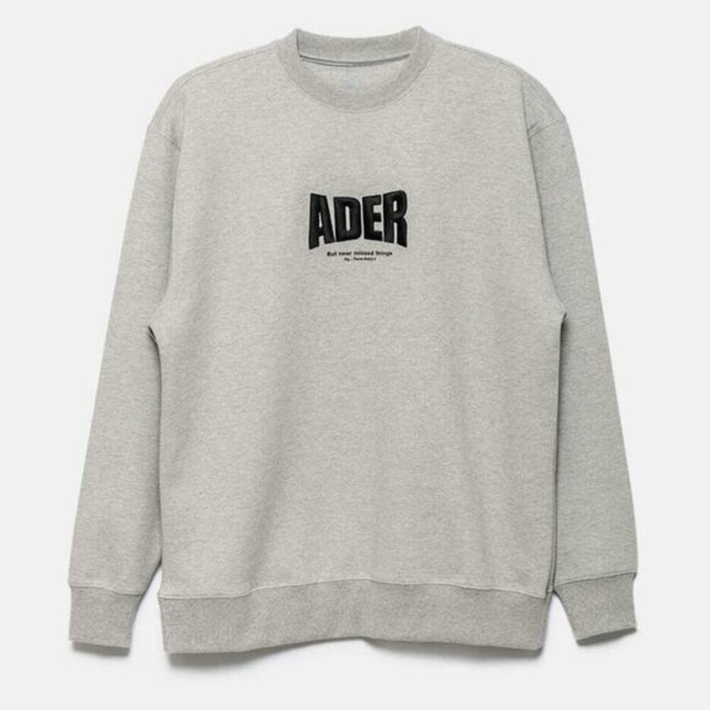 ADER Error OG Form Logo Embroidered‎ Grey Crewneck Sweatshirt